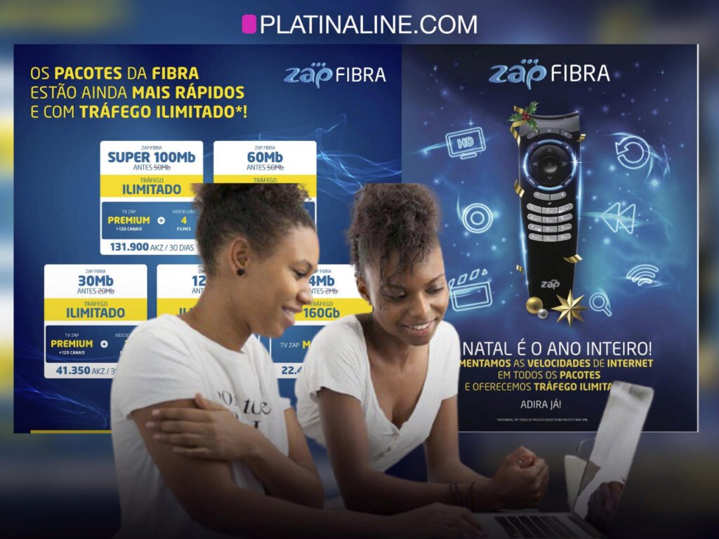 Zap Fibra passa oferecer pela primeira vez em Angola 100Mbps em pacotes Residenciais