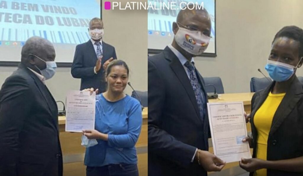 Director Geral do SENADIAC Dr Barros Licença entrega primeiros certificados de registo de obras intelectuais na Huíla