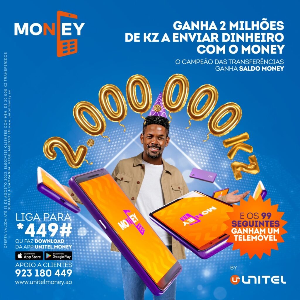 UNITEL Money premeia utilizador com 2 Milhões de Kwanzas ao cliente MONEY que maior valor de transferências fizer